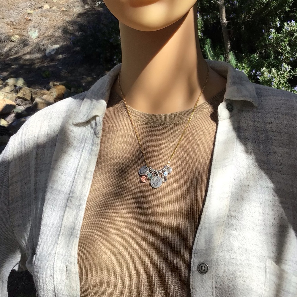 Sundance Charm dandelion heart gemstone Necklace - Picture 8 of 15